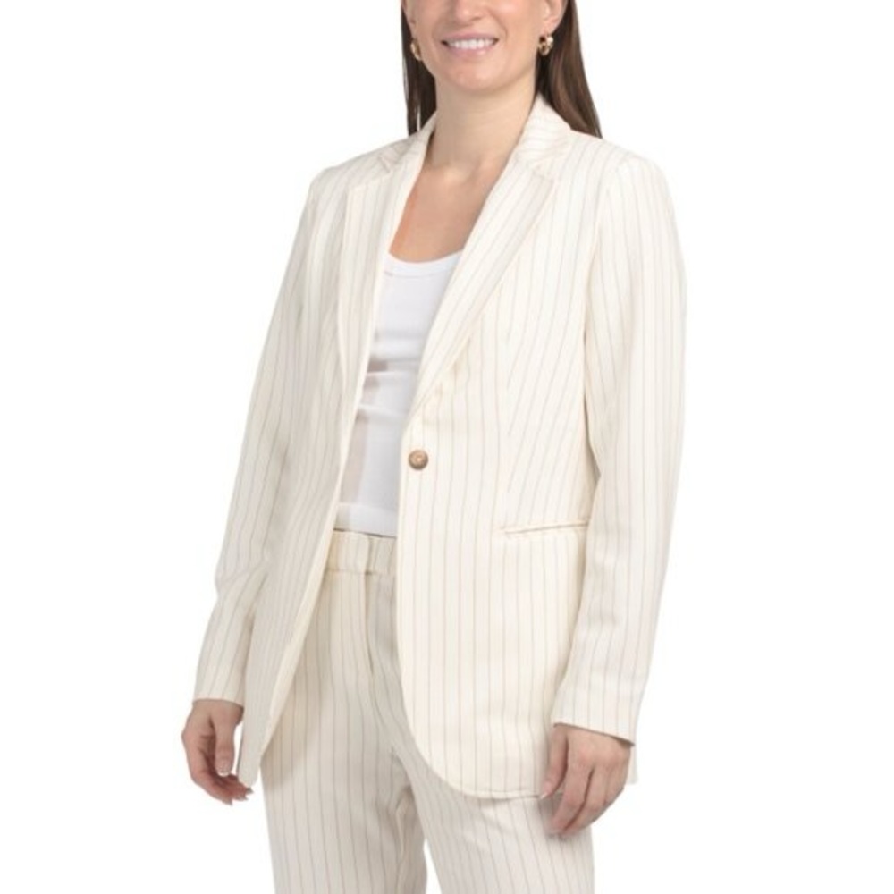 Women's Cream Pinstripe Suit